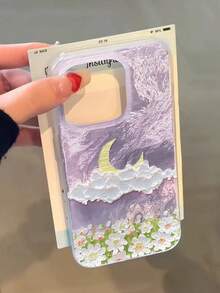 花月彩绘防摔软硅胶手机壳适用于 16/15 XR/7/8/16 Pro Max/13/13 Pro Max/14 Pro Max、S25/S25 Plus/S25 Ultra、A16/A36/A26/A56 系列 - 彩色 - 查看 4