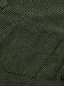 Casual Solid Color Button-Up Long Sleeve Men's Shacket With Pockets