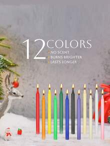 色彩缤纷的直型蜡烛，每支可燃烧长达2小时，无香型，非常适合日常家居装饰、餐桌布置、生日派对、婚礼仪式、求婚场景，以及为季节性婚礼摄影营造氛围。这些无烟、浪漫的香氛蜡烛男女皆宜，也可作为户外野餐的应急照明。 - 彩色 - 查看 3