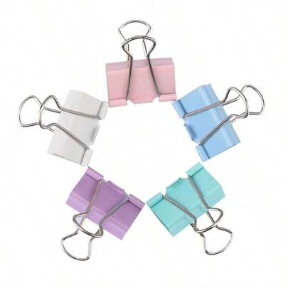5pcs Colorful Binder Clips, Office Supplies, School Supplies, Stationery Accessories, Teacher Supplies, Craft Supplies, Diary Supplies, Pink Stationery, Desk Organizers, Bookmarks, File Folders, Wedding Paper Clips, Teacher Essentials, Bull Dog Clips, Loose Leaf Clips