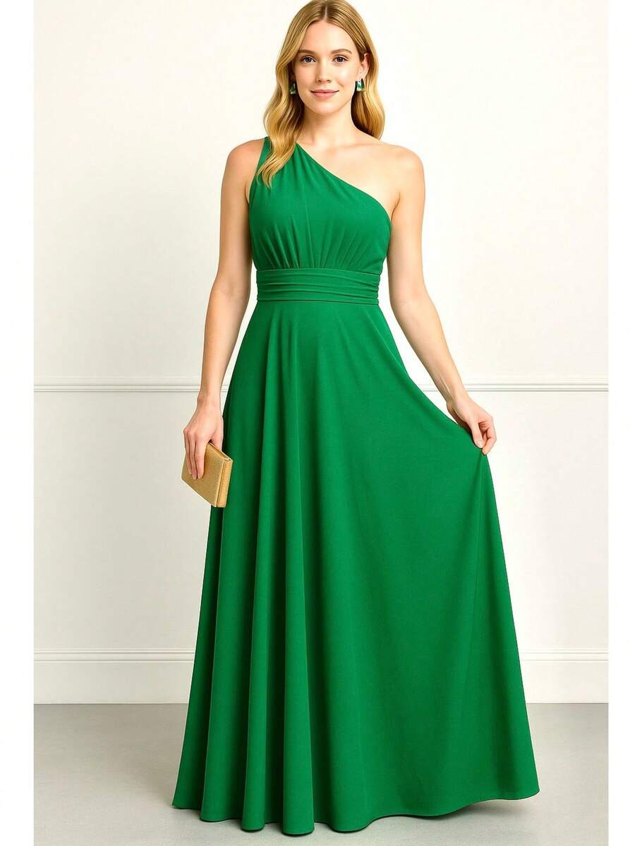 Bridesmaid Dress Party Guests Reception Graduation Without Shine Limp Mule In Fluity - 綠旗 - 查看 1