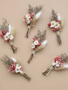 12 Pcs Boho Dried Flower Bouquet Mini Wedding Handmade Dry Flowers Decor For Vase Crafts DIY Photo Boutonniere For Men Floral Plant For Bridesmaid Gift Birthday Decor And Autumn Decor Items