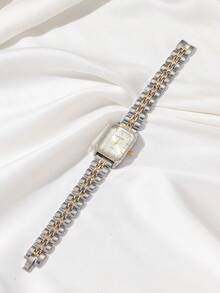 1 件经典简约方形水钻女士手表，适合日常、约会、返校、派对、生日礼物 - 彩色 - 查看 4