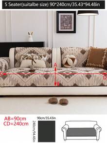1pc Autumn/Winter Warm Thick Plush Sofa Cushion Cover, Modern Minimalist Non-Slip Sofa Seat Pad, Dust-Proof And Washable Sofa Slipcover, Khaki Soft And Fade-Resistant, Pet-Friendly Protective Cover, Adjustable For Corner Sofa, Bedroom, Office, Living Room Furniture