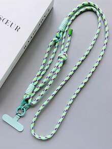 1 pieza Cordón de moda ajustable en longitud, correa de muñeca, correa de bandolera, correa de collar, soporte para estuche de teléfono, clip resistente, diseño desmontable, anti-pérdida, incluye almohadilla, adecuado para teléfono, ventilador