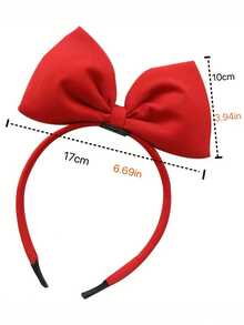 A Great Headband For Young Girls Featuring A Solid Bow, Designed As A Headband. These Handmade Hair Accessories Are Suitable For Both Thick And Thin Hair. Cute And Sweet Fabric Bow Headband For Women - Solid Color Princess Angel Costume Headband For Christmas, Cosplay, Parties - Single Piece, Bow Detail, No Feathers