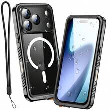 Waterproof Phone Case IP68 Underwater Full Body Military Dropproof Shockproof Heavy Duty Rugged Protective Cover With Built-In Screen Protector Compatible With IPhone 17 Pro Max/IPhone 17 Pro/IPhone 17 Air/IPhone 17 - 黑色 - 查看 2