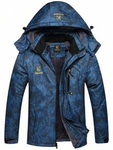 Keevoom Men's Waterproof Ski Jacket Winter Warm Snow Coat Windproof Mountain Raincoat Snowboarding Hooded Jackets For Mens - 足球藍 - 查看 4