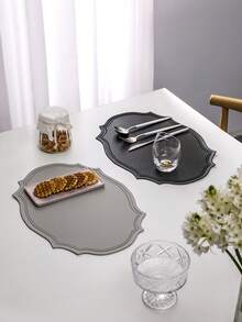 Placemat, Edge Pressing Edge Imitation Leather Nordic Coaster Pad, Placemat, Kitchen Accessories, Dining Table Placemat,Heat Resistant, Anti-Scald Western Placemat, Can Be Used For Holiday Decoration, Party Banquet Decorations, Desktop Protection Decorations, Washable And Easy To Clean