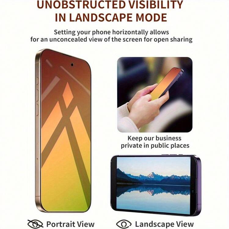 NNBILI 4-In-1 Privacy Screen Protector + Lens Protector Set (2 Pcs), Anti-Blue Light, Anti-Scratch, Full Coverage, Gradient Green, Tempered Glass Material, Compatible With 13/14/15/16/17/Plus/Pro/Pro Max/17Air/16e Series, Holiday Gift, Privacy Protection, Screen Safety - Gradient - View 5