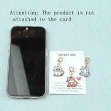 1pc/7pcs Mini Cute Kitten Pendant Keychain Cartoon Cute Cat Image With Love Pocket Card 'Give You A Little Hug' Suitable For Birthday Party, Wedding, Valentine's Day, New Year Party And Other Occasions Bag Accessories Lanyards With Id Holder Car Accessories Bag Charms - Multicolor - View 5