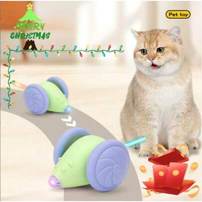 ألعاب القطط - فأر كهربائي، عصا مغرية للقطط، ألعاب ترفيه ذاتي للقطط الصغيرة، هدية عيد الميلاد للقطط
