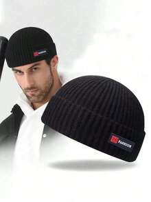 1pc Men Skullcap Street Style Hip Hop Beanies Brimless Baggy Melon Cap Cuff Docker Fisherman Beanies Hats Winter Warm Knitted Bonnet Fall Outfit - Knitted Hat - View 13