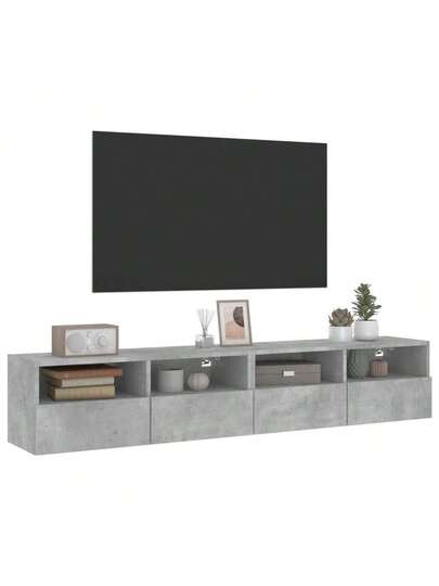 VidaXL TV Wand Units Pcs 80x30x30 Cm Finished Wood Concrete Grijs view 5