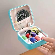 Bộ dụng cụ may vá du lịch mini 1 chiếc, Bộ dụng cụ may vá bằng da giả, Bộ dụng cụ may vá nhỏ cho người mới bắt đầu, Có hộp đựng thêu chữ thập có khóa kéo (Hộp cũng có thể được sử dụng để đựng đồ trang sức) - Bộ dụng cụ may vá thủ công hoàn chỉnh tự làm thích hợp cho du lịch và sử dụng tại nhà, Có nhiều màu sắc - Nhiều màu - Xem 6