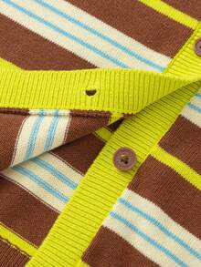 Balabala 2026 Autumn New Tween Boy Cotton Striped Single-Breasted Knit Cardigan - Green Tone - View 7