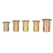 150-Piece SAE Carbon Steel Rivet Nut Kit - Flat Head Threaded Inserts Assortment (6-32/8-32/10-24/10-32/1/4-20) For Automotive & Industrial Use - Gold - View 8