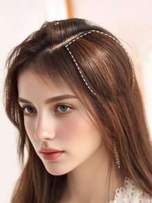 4英寸短发片夹式接发增加发量蓬松隐形发夹假发合成发短直发片适用于稀疏头发 - 彩色 - 查看 3