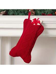 1pc Bone Shaped Christmas Stocking Decoration, White Christmas Stocking Suitable For Christmas Tree Hanging Decor, Fireplace Decor, Home Decor, Christmas Atmosphere Setting, Theme Party, Holiday Celebration