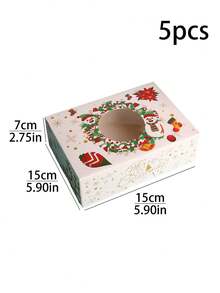 5pcs/10pcs Christmas With Transparent Display Windows, Christmas Pastry Box, Biscuit Box, Creative Bread And Muffin, Christmas Gift Packaging Box - Large - View 23
