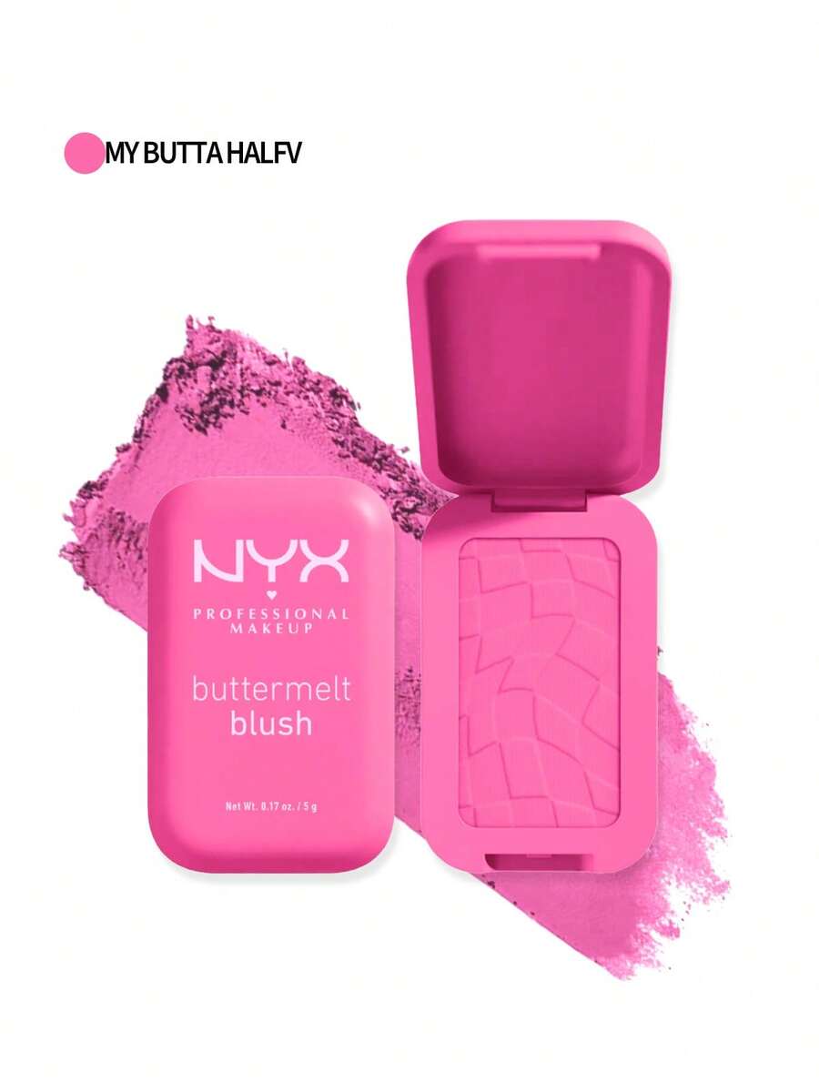 NYX Buttermelt Blush My Butta Half Makeup Blush 0.17oz/5g Silky Texture Easy Blend Buildable Color Natural Finish Long-Lasting Girlfriend Wife Mother Friend Birthday Graduation Party Travel Camping Outdoors School Campus Trip Festivals Anniversary Fall Autumn Helloween Fall Looks Sweet Makeup Modern Sweet Pearlescent Finish
