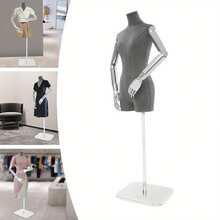 YUNRUX Female Tailor's Dummy Display, Props For Displaying Female Dresses In Clothing Store, Height-Adjustable Dress Form - Grey - View 7
