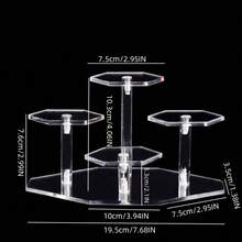 1 suport clasic acrilic, vitrină pentru figurine mini cu 3/4/7 niveluri, suport pentru produse octogonal/rotund, potrivit pentru figurine, cosmetice, parfumuri, statui, bijuterii, obiecte de colecție - independent