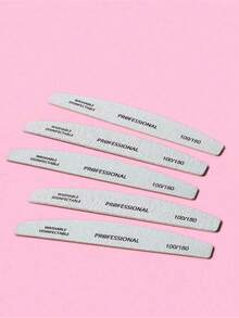 5 pezzi/10 pezzi/20 pezzi Lime per unghie professionali, carta vetrata spessa e resistente 100/180, lima per unghie e tampone per manicure, strumenti a mezzaluna per levigatura