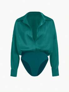 Camisa de mujer de cuello en V de estilo libre para el verano, blusa de cárdigan elegante y casual para otoño/invierno, color amarillo mantequilla, top versátil de alta gama, delgado y lindo, estilo coreano, se recomienda pedir una talla menos del tamaño habitual