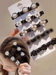 1个优雅精致的女士发夹，时尚发饰，适合整理碎发，适合厚薄发质，女士发夹，发爪，发卡，学习用品