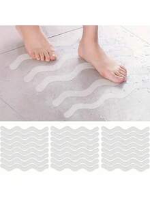 6pcs Clear Non-Slip Strip Stickers For Bathroom Floor And Shower - Anti-Slip Tape For Bathtub Floor Safety - Easy To Apply And Remove - Prevents Slips And Falls, Bathroom Decor, Bathroom Accessories