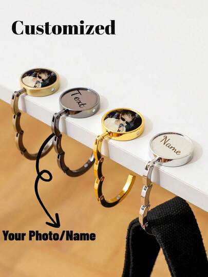 1PC Custom Personalized Fashion Bag Rack Handbag Hanger Folding Hook Rack Portable Key Rack Table Hook Hardware Travel Outdoor Storage Hanger