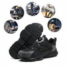Męskie buty robocze z metalowym noskiem, odporne na uderzenia, przebicia, oddychające, antypoślizgowe, trwałe, lekkie i wygodne