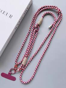 1 pieza Cordón de moda ajustable en longitud, correa de muñeca, correa de bandolera, correa de collar, soporte para estuche de teléfono, clip resistente, diseño desmontable, anti-pérdida, incluye almohadilla, adecuado para teléfono, ventilador