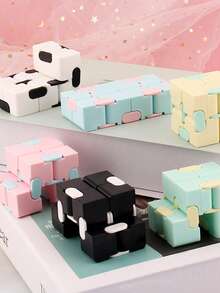 1/2/6个随机颜色无限魔方指尖玩具 - 马卡龙色减压手指游戏，适合成人 - 可爱迷你独特小玩意，缓解焦虑，消磨时间 - 彩色 - 查看 8