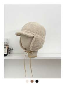 1 件装羊毛防寒护耳滑雪帽，防风保暖户外滑雪飞行员帽，时尚百搭，适合秋冬季