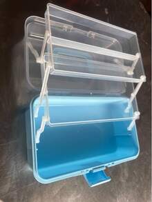 Foldable 3-Layer Handheld Storage Box, Large Capacity, Plastic Storage Container For Tools, Manicure, Art Supplies