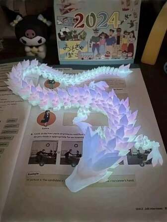 1件3D打印发光玩具 - 夜光毒蛇 - 手指玩具 - 创意模型人偶 - 全身关节可动发光 - 家居装饰 - 工艺人偶 - 车载/桌面摆件