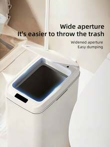 1pc White Touchless Smart Trash Can, Battery-Powered (2 AA Batteries Not Included), Featuring Infrared-Sensing Lid Opening, Suitable For Bathroom And Kitchen, A Modern Waste Bin With Multi-Functional Design Multi-Scenario Garbage Can.