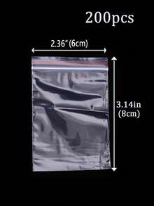 200 PE Self-Sealed Bags Diamond Paintings Diamond Accessories Plastic Bags Plastic Vacuum Bags Transparent Self-Adhesive Sealed Bags Gift Packaging Bags Multi-Functional Tools Perfect For DIY Artists And Craftsmen (Multiple Size Choices) - Clear - View 3