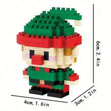 3pcs Mini Cartoon Christmas Theme Building Blocks Toys, Santa Claus, Father Christmas, Christmas Elf, Small Christmas Character Models, Desktop Decor, Christmas Gift - View 7