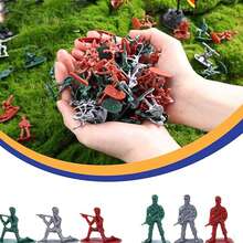 100件套玩具军事套装，男士士兵玩具套装，塑料玩具士兵人偶，军事动作人偶，适合成人男孩女孩，生日派对礼物，礼品袋填充物，圣诞节礼物，款式和颜色随机 - 彩色 - 查看 8