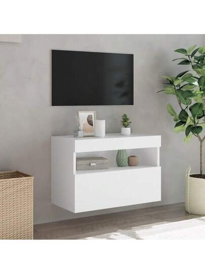 VidaXL TV Wand Unit LED Lighting 60x30x40 Cm Wit view 5
