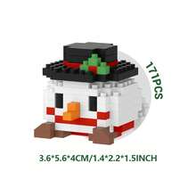 Kreatives DIY Weihnachts Mini Bauklötze Set Weihnachtsmann, Rentier, Schneemann, Pinguin, Weihnachtsbaum, Welpe 3D Puzzle Zusammenbau Lernspielzeug Modell Dekorationen, das perfekte Geschenk für Familie und Freunde, Top-Wahl für Geburtstagsgeschenke Weihnachten