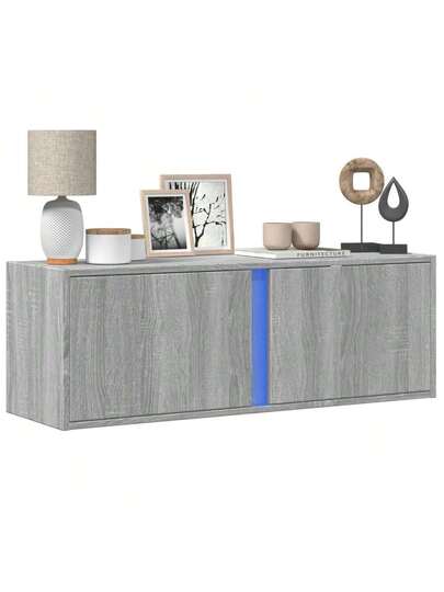 VidaXL TV Wand Unit LED Lighting 100x31x35 Cm Grijs Sonoma