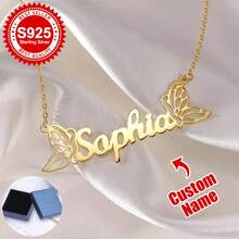 1pc S925 Sterling Silver Custom Name Necklace - Personalized Jewelry With Cursive/Script Fonts - Ideal Gift For Girlfriends, Besties & Self - Perfect For Birthdays, Anniversaries & Daily Chic Outfits