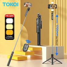 TOKQI 66.92-Inch Smartphone Selfie Stick Tripod – Telescopic Travel Tripod With Stabilized Handle & 360° Panoramic Shooting, Wireless Remote & Detachable Phone Holder, Compatible With GoPro/Camera/Smartphone/Android Pro MAX For Travel, Vlogging, Video & Photo - Black - View 12