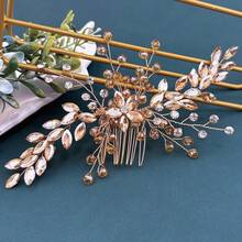 1 Stück Silber & Champagner Farbiger Haarkamm Haarschmuck für Frauen, handgefertigter Kristall Strass Braut Hochzeit Haaraccessoire, geeignet für Hochzeit, Verlobung, Party, Geburtstag Frisur