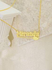 1pc S925 Sterling Silver Custom Gothic Name Necklace With Halloween Motifs - Personalized Jewelry For Friends, Goth Enthusiasts & Self - Perfect For Halloween Parties, Daily Edgy Looks & Festive Gifting Occasions