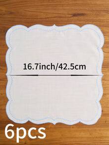 1/4/6/12 件法式简约纯色方形餐巾，蓝云图案刺绣边饰，适用于厨房、杯子、碗、盘子的餐垫，适合节日、聚会、派对、婚礼、晚宴、宿舍、家居装饰 - 藍白色 - 查看 13